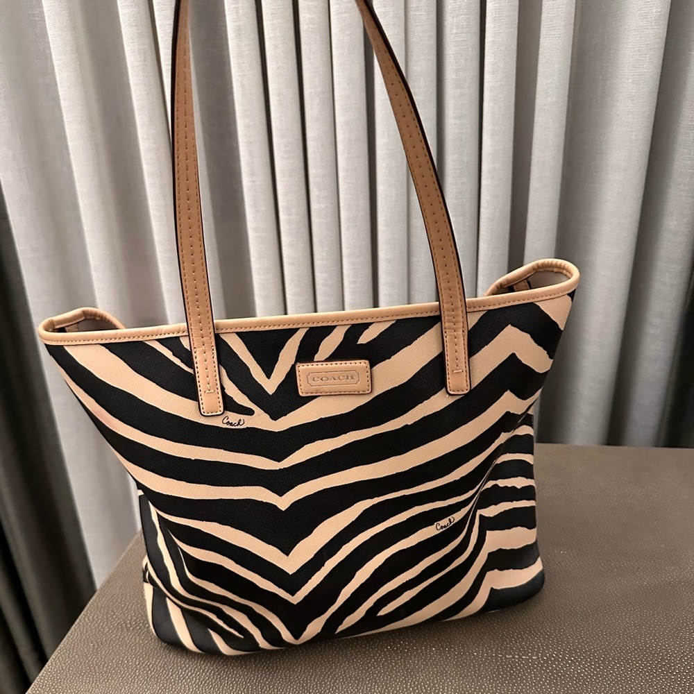 Zebra print Coach bag